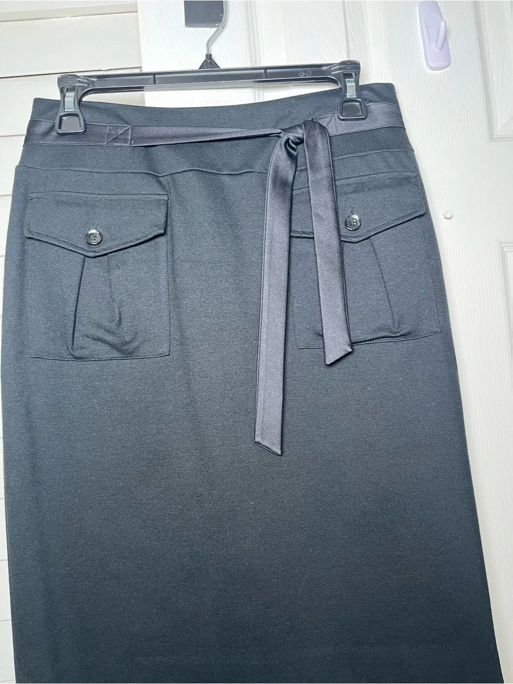 INC International Concepts Black Cargo Pencil Skirt with Tie Waist - Size 6